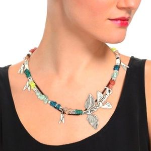 UNO DE 50 Freixe Beaded Bird Charm Necklace